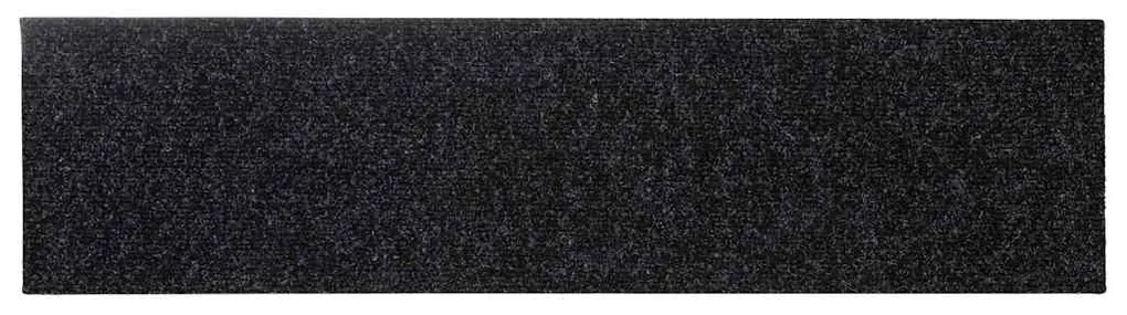 Tapetes de escada adesivos 30 pcs 76x20 cm retangular preto