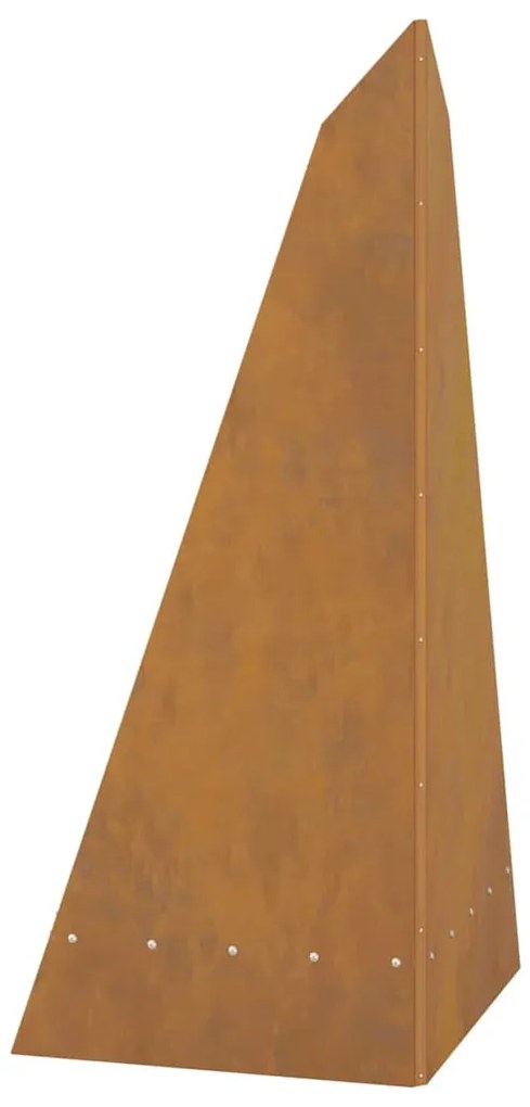 Fogueira Pirâmide Preta 58x36x100 cm Aço