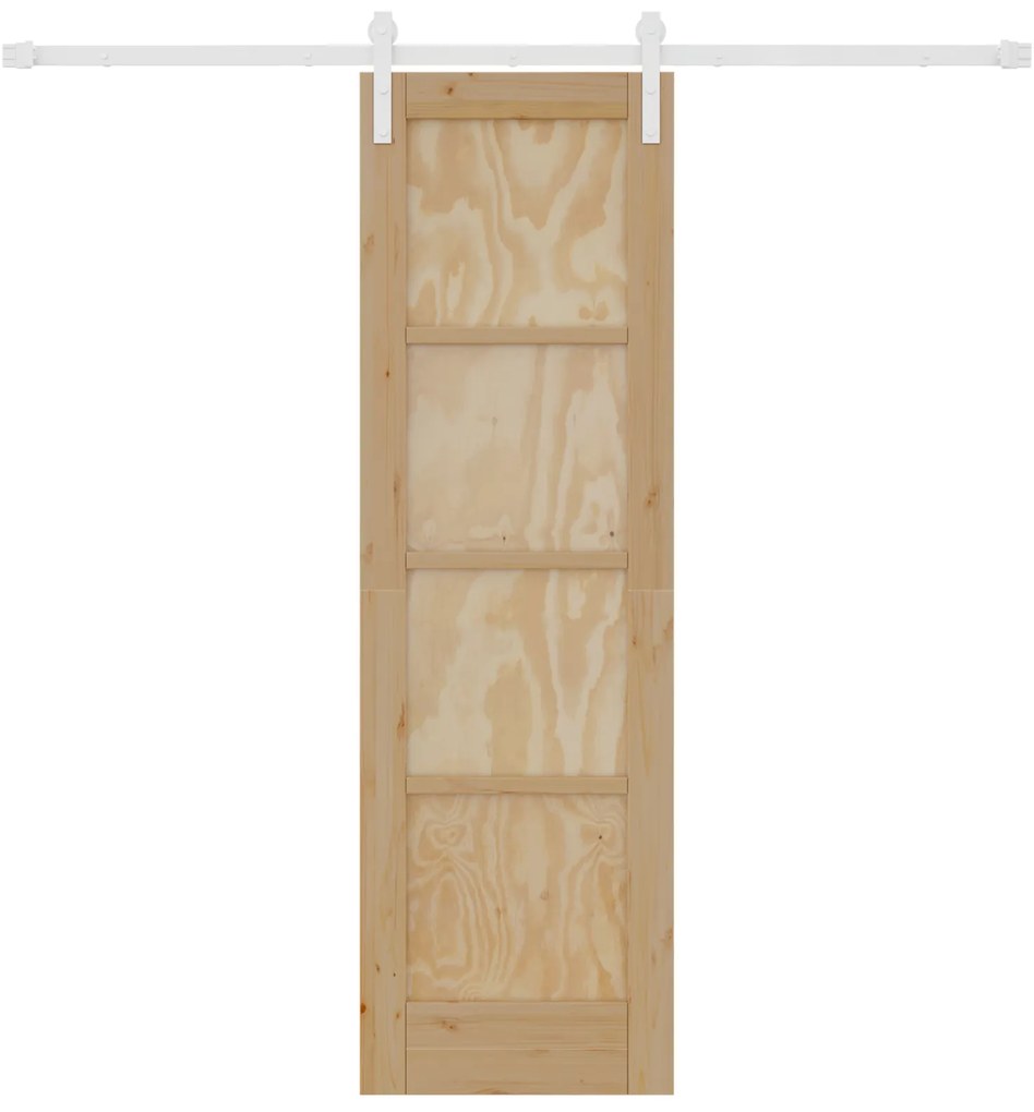 Porta Deslizante vidaXL com Conjunto de Ferragens 61x198,5 cm Madeira