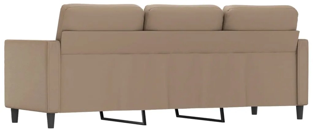 Sofá de 3 lugares 180 cm couro artificial cor cappuccino