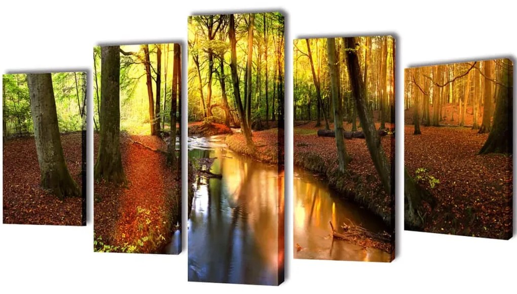 241579 vidaXL Políptico impressão floresta 200 x 100 cm