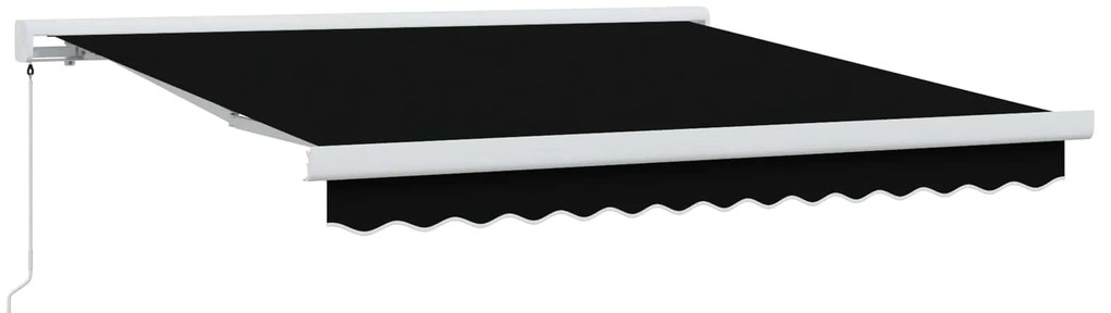 vidaXL Toldo Retrátil Preto 300 x 250 cm Tecido e Metal