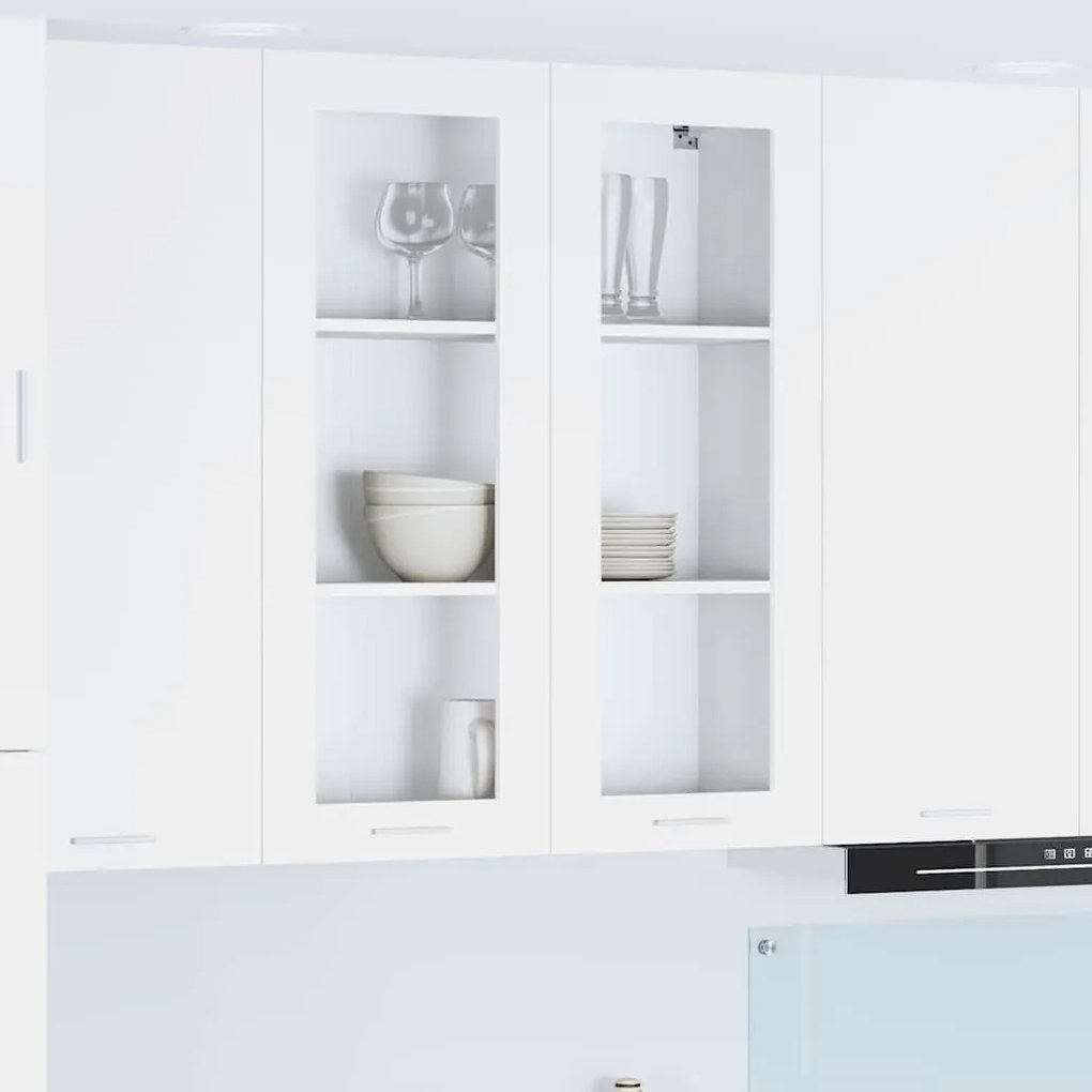 vidaXL Armário suspenso com armazenamento Riga Branco 80 x 31 x 100 cm