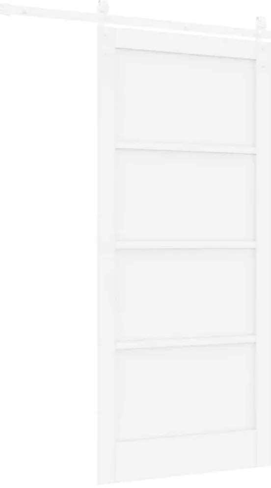Porta Deslizante vidaXL com Conjunto de Ferragens Branca 93x202 cm Mad