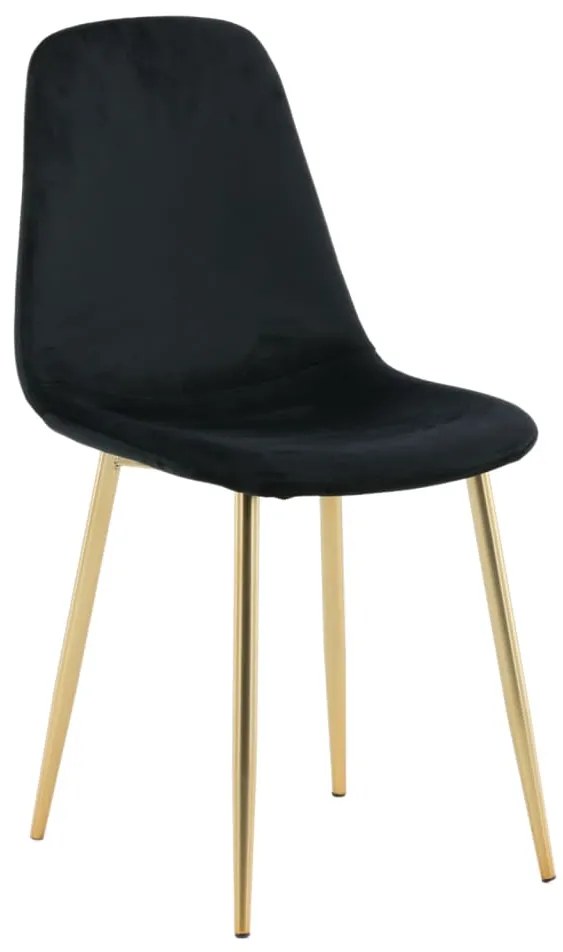 Cadeiras de jantar Polar 2 pcs veludo preto e latão