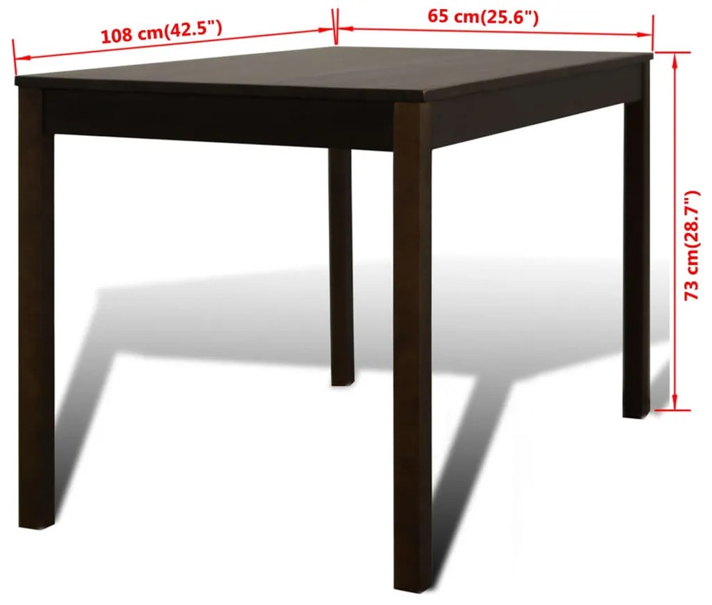 Conjunto Mesa com 4 Cadeiras / Madeira - Marrom
