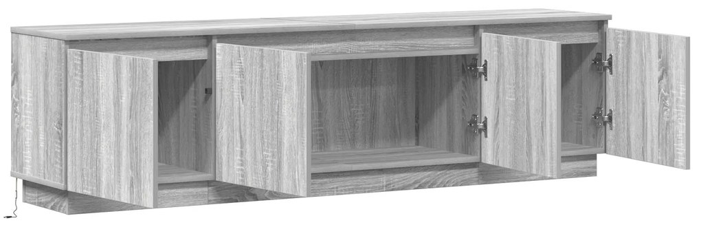 Armário de TV com LED Cinza Sonoma 180x38x49 cm Madeira Engenheirada