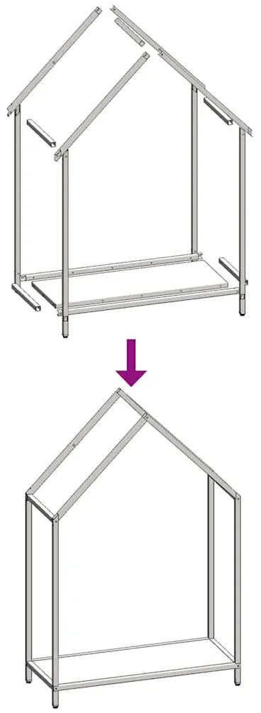 Suporte para lenha 60x25x90 cm aço laminado a frio branco
