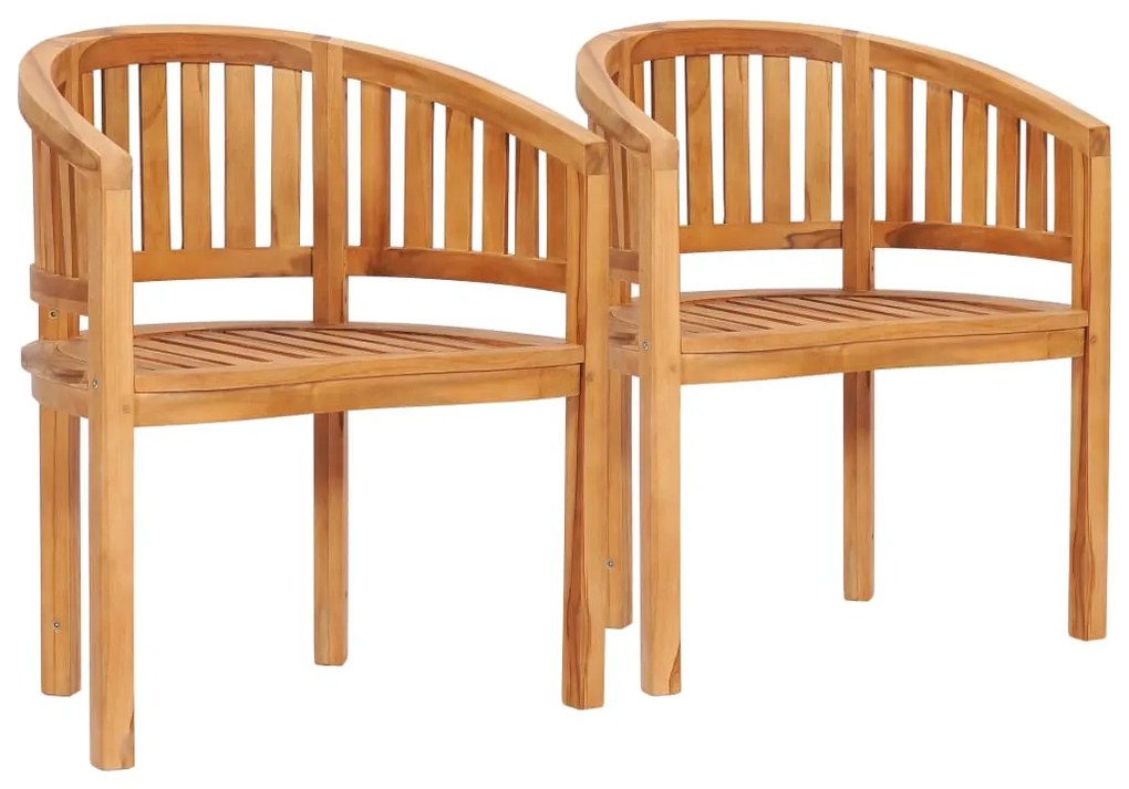 5 pcs conj. lounge de jardim formato banana teca maciça