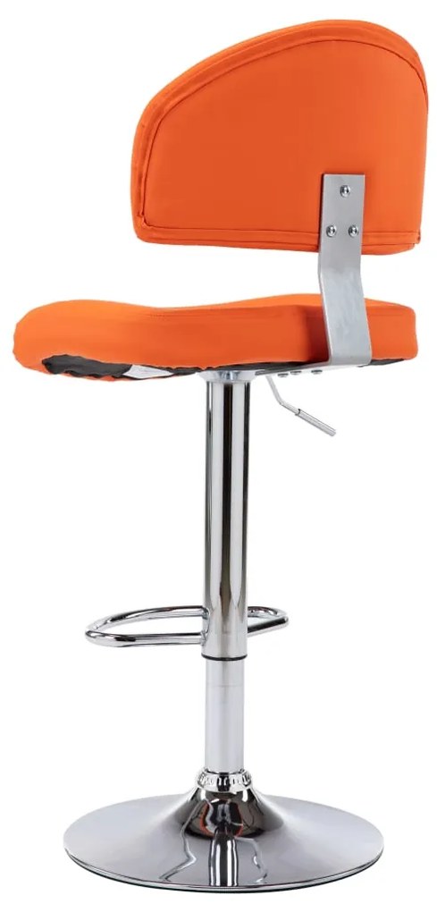 Banco de bar couro artificial laranja