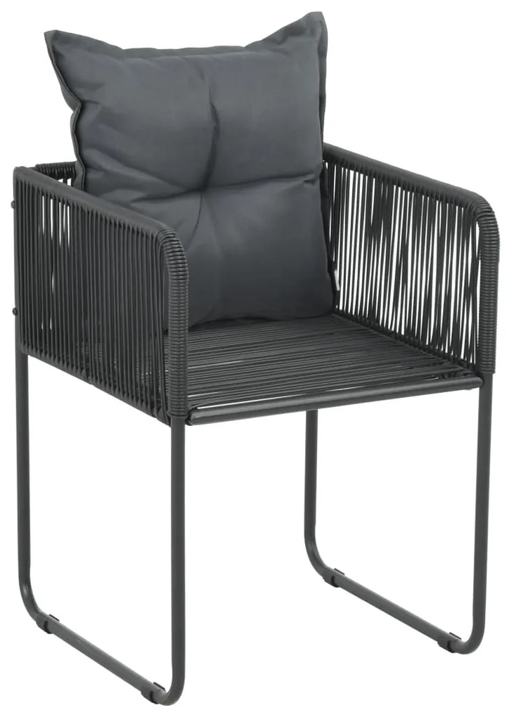 7 pcs conjunto de jantar para jardim preto