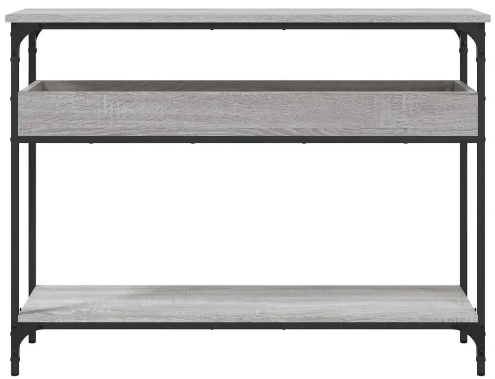 Mesa consola c/ prateleira derivados de madeira cinzento sonoma
