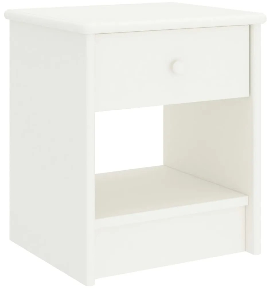 Mesa de cabeceira 35x30x40 cm madeira de pinho maciça branco