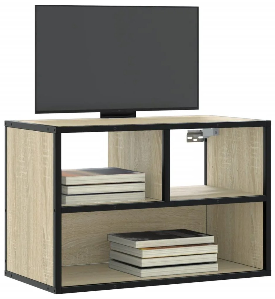 Móvel p/ TV 60x31x39,5 cm deriv. madeira/metal carvalho sonoma