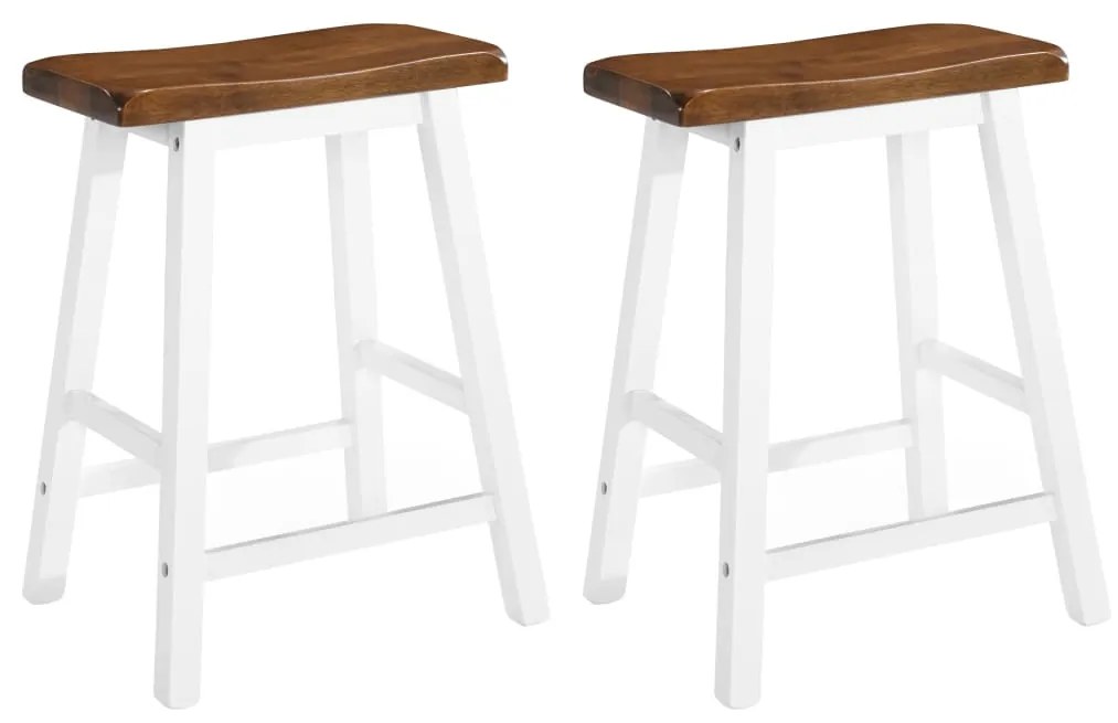 245546 vidaXL Bancos de bar 2 pcs madeira maciça