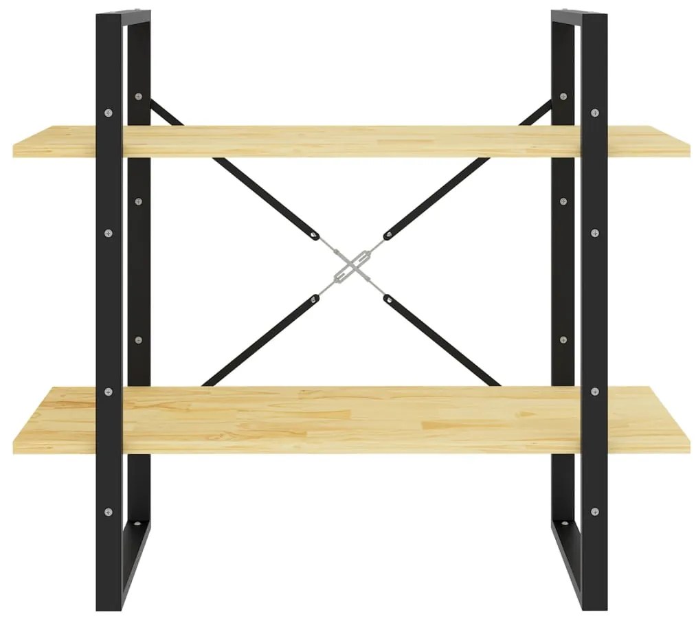 Estante com 2 prateleiras 80x30x70 cm pinho maciço castanho