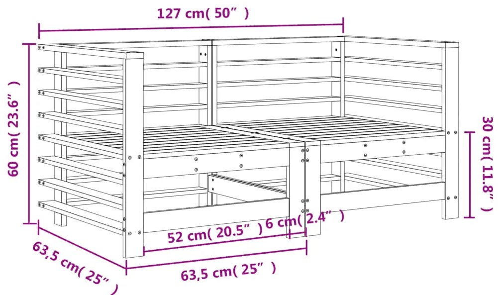 Sofás de canto para jardim 2 pcs madeira de pinho maciça cinza