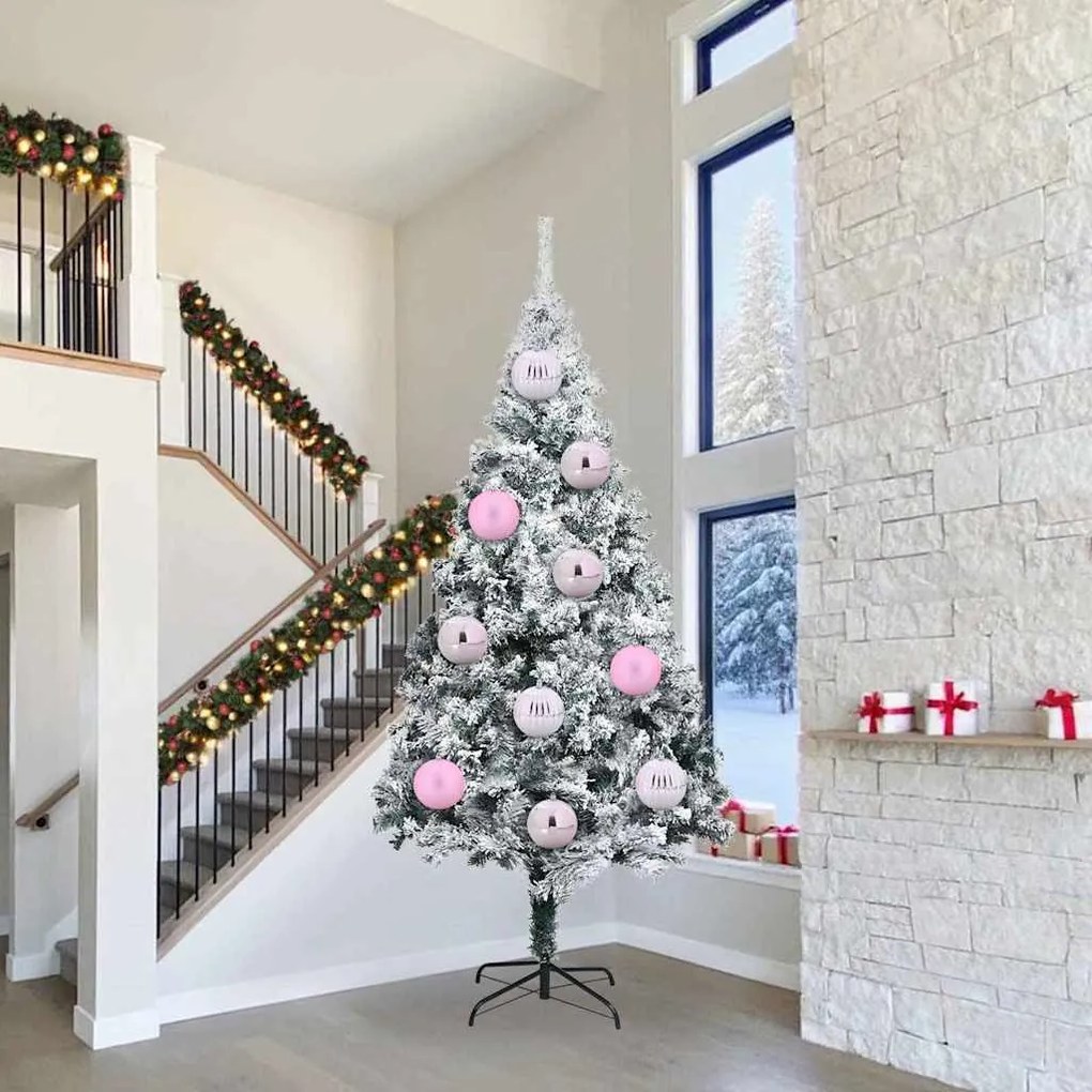 vidaXL Conjunto de Bolas de Natal XXL 3 pcs Rosa Plástico