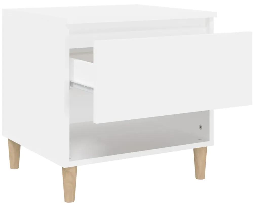 Mesas de cabeceira 2 pcs 50x46x50cm derivados de madeira branco