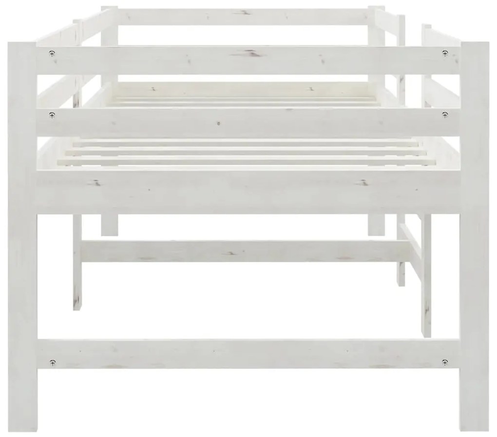 Cama sem colchão 90x200 cm madeira de pinho maciça branco