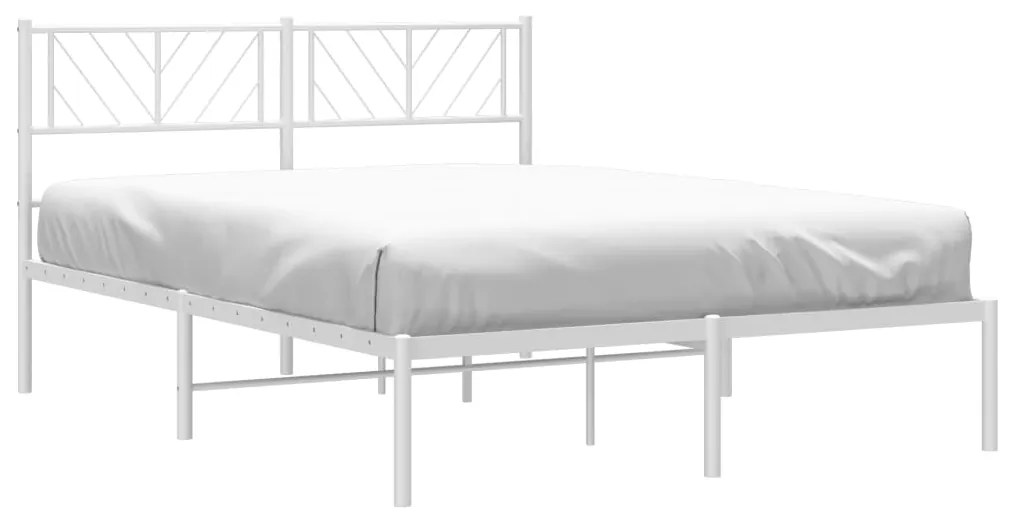 Estrutura de cama com cabeceira 135x190 cm metal branco