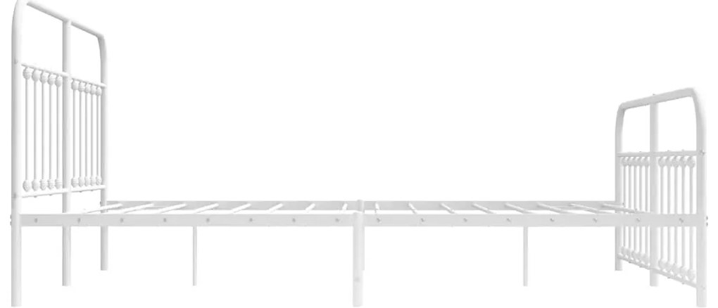 Estrutura de cama com cabeceira e pés 183x213 cm metal branco