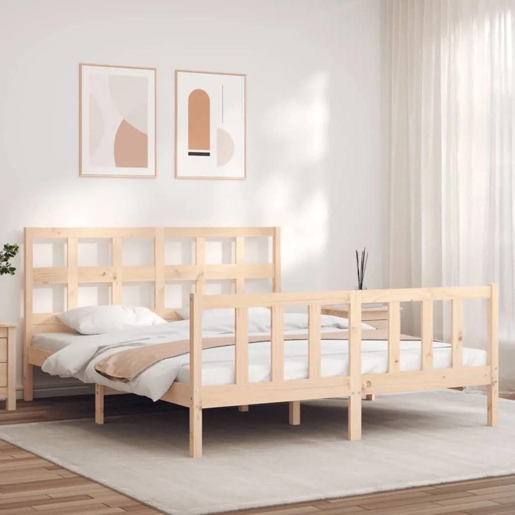 Estrutura de cama King Size com cabeceira madeira maciça