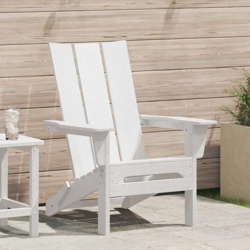 vidaXL Cadeira Adirondack Dobrável Branco 80,5 x 74,5 x 92 cm HDPE