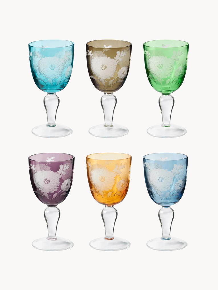 Copos de vinho Peony, conjunto de 6