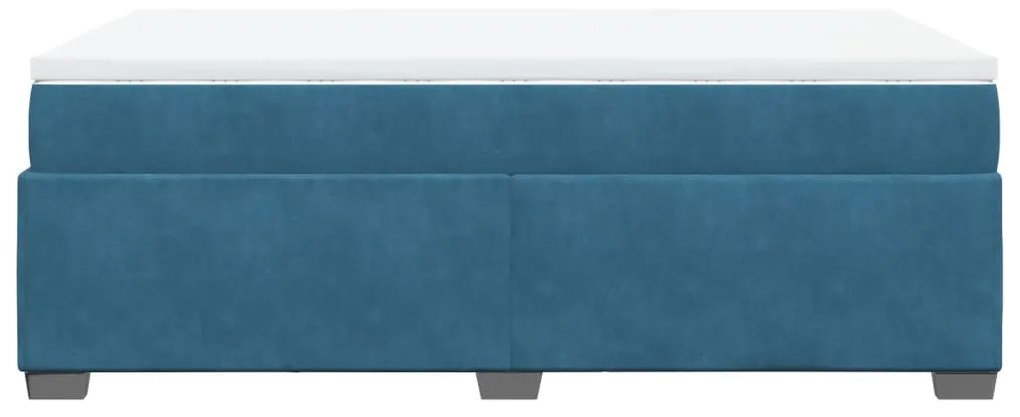 Cama boxspring com colchão 120x200 cm veludo azul-escuro