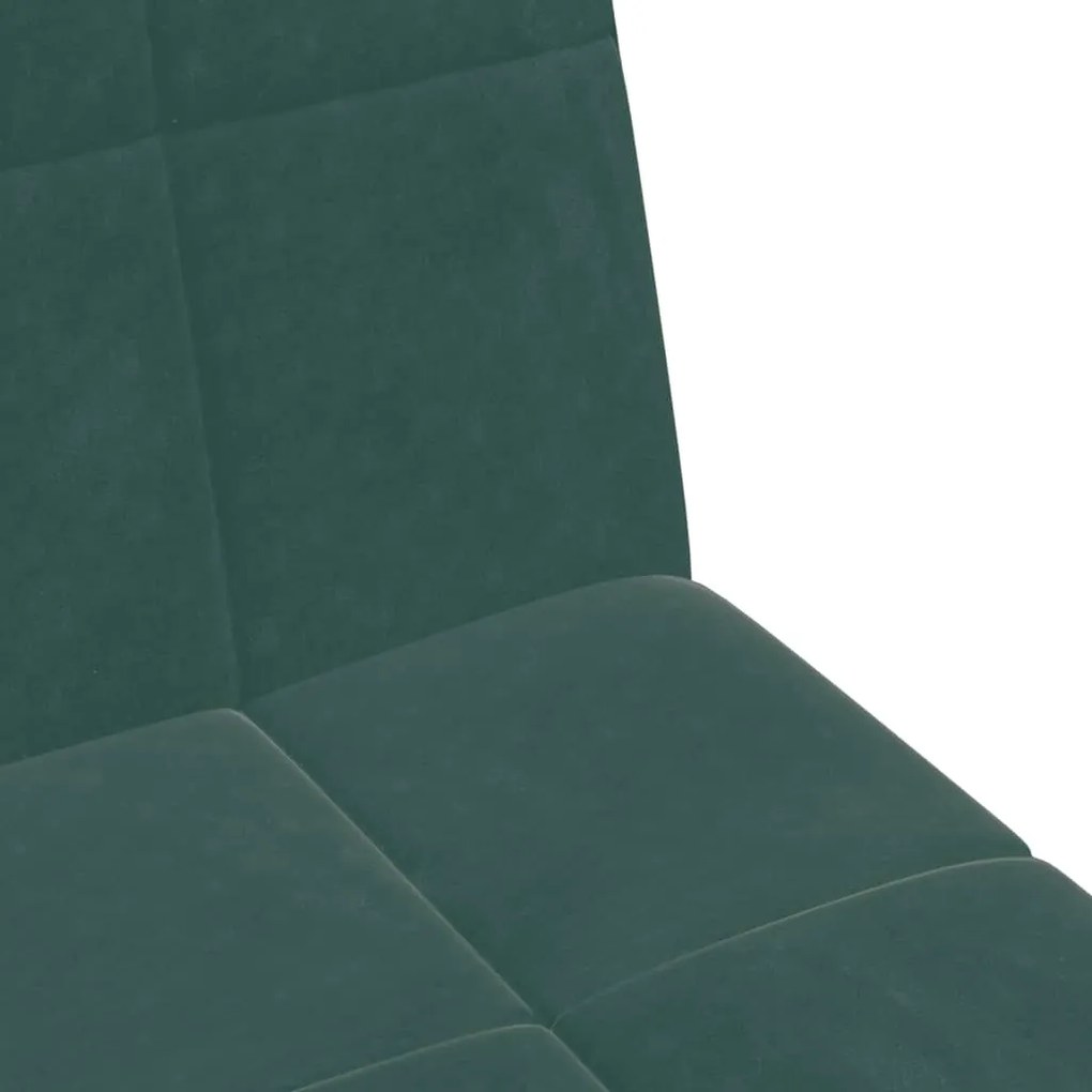 Sofá-cama 2 lugares c/ apoio de pés veludo verde-escuro