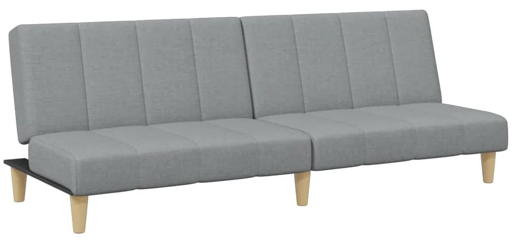 Sofá-cama de 2 lugares c/ apoio de pés tecido cinzento-claro
