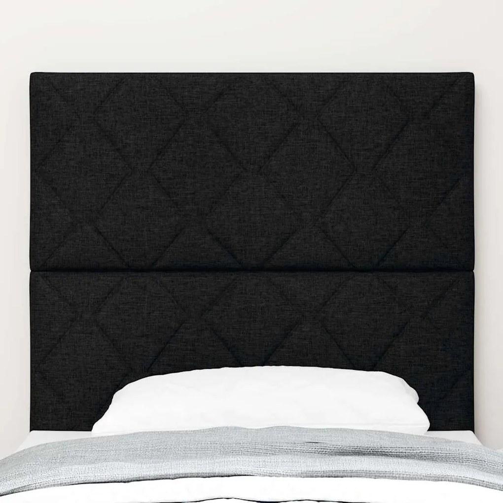 Cabeceira LED vidaXL Design de Blocos de Diamante Preto 90 cm Tecido
