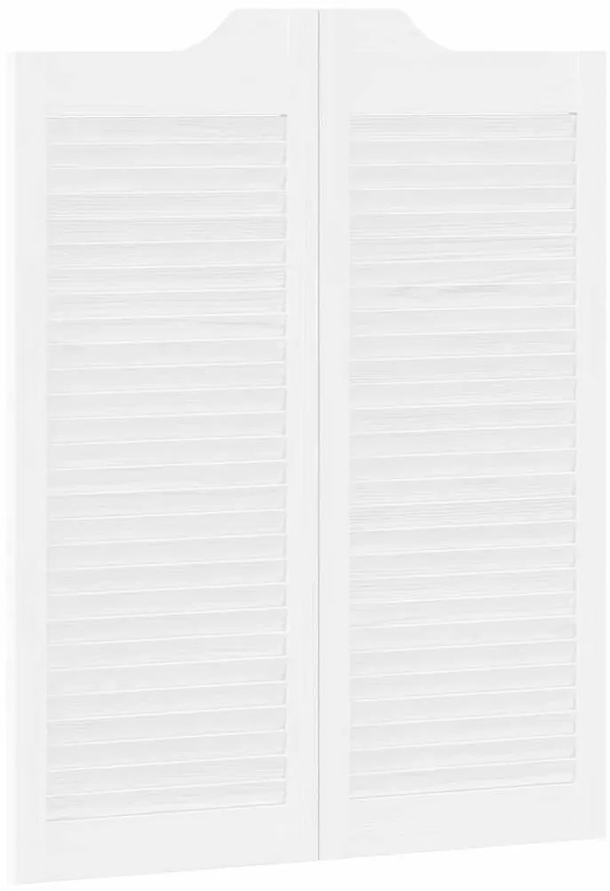 Portas de batente design de persiana 2-Par 100x80 cm branco