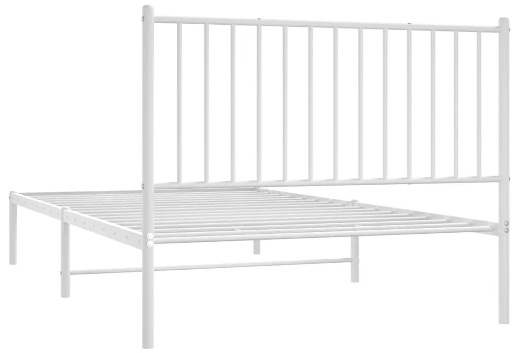 Estrutura de cama em metal com cabeceira 107x203 cm branco