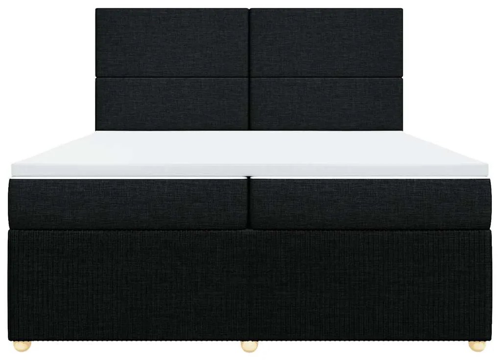 Cama com molas/colchão 200x200 cm tecido preto