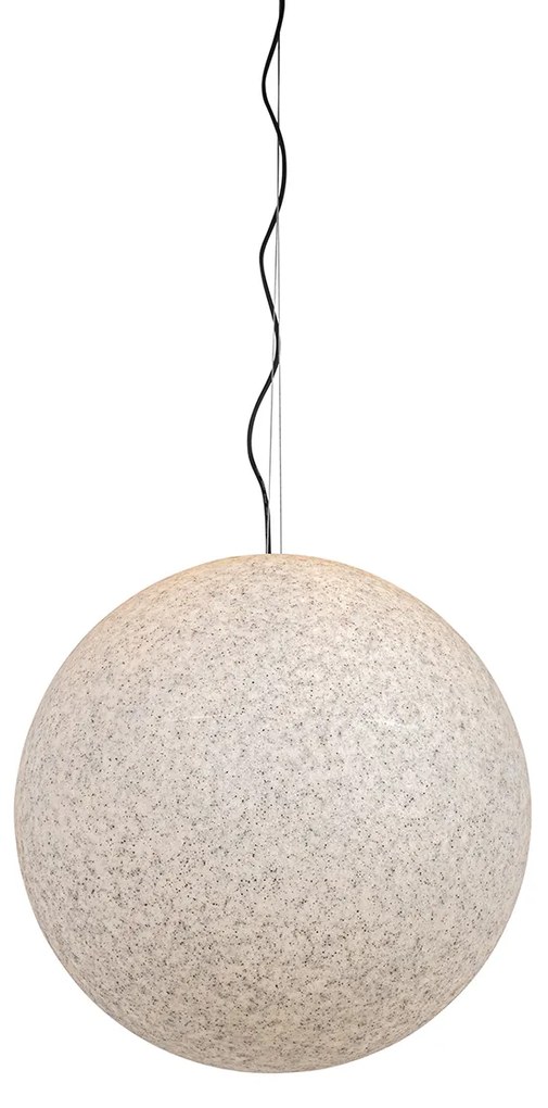 Candeeiro de suspensão exterior moderno cinzento 56 cm IP65 - Nura Moderno