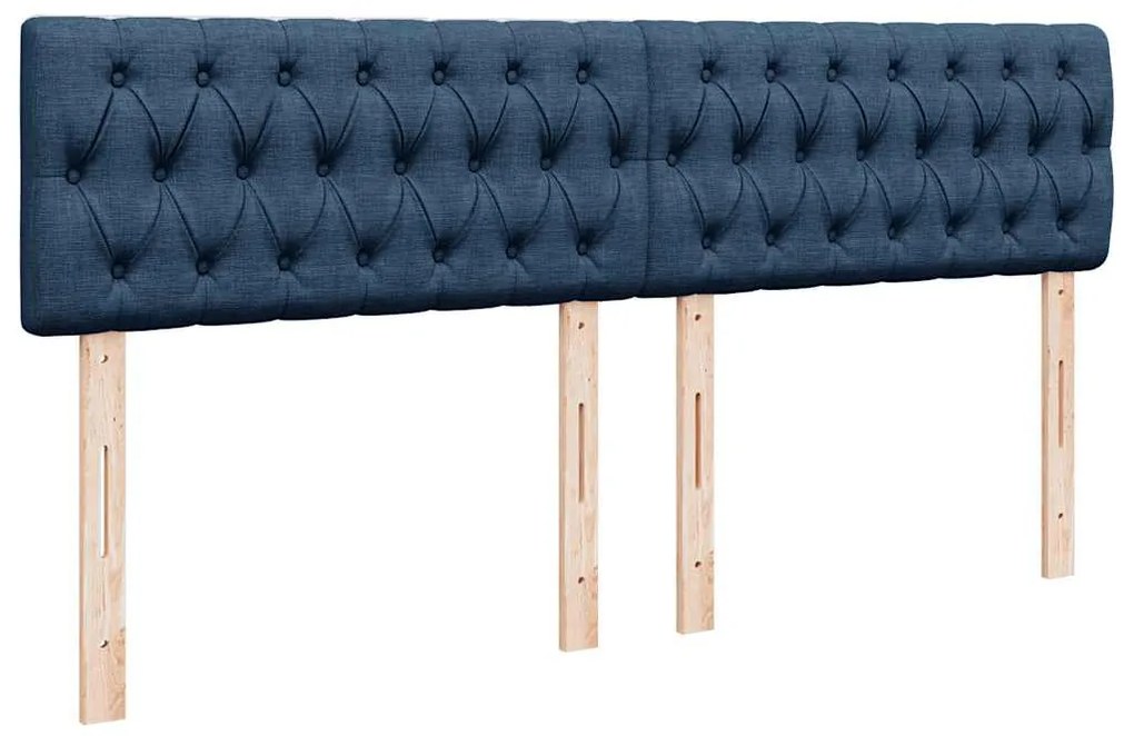 Cama com molas/colchão 180x200 cm tecido azul