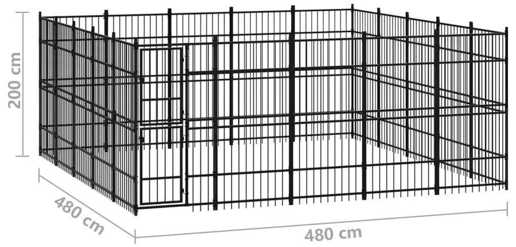 Canil de exterior 23,04 m² aço