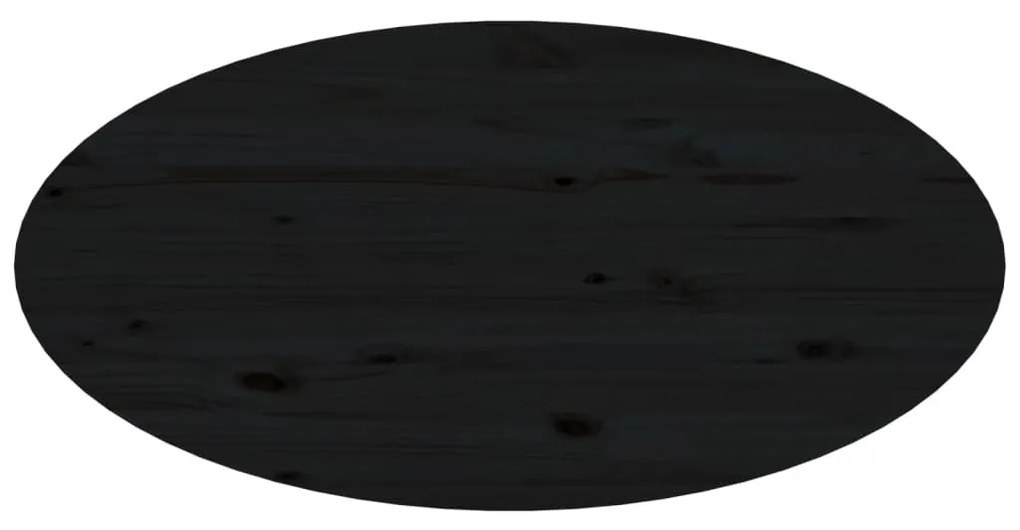 Mesa de centro 80x40x35 cm madeira de pinho maciça preto
