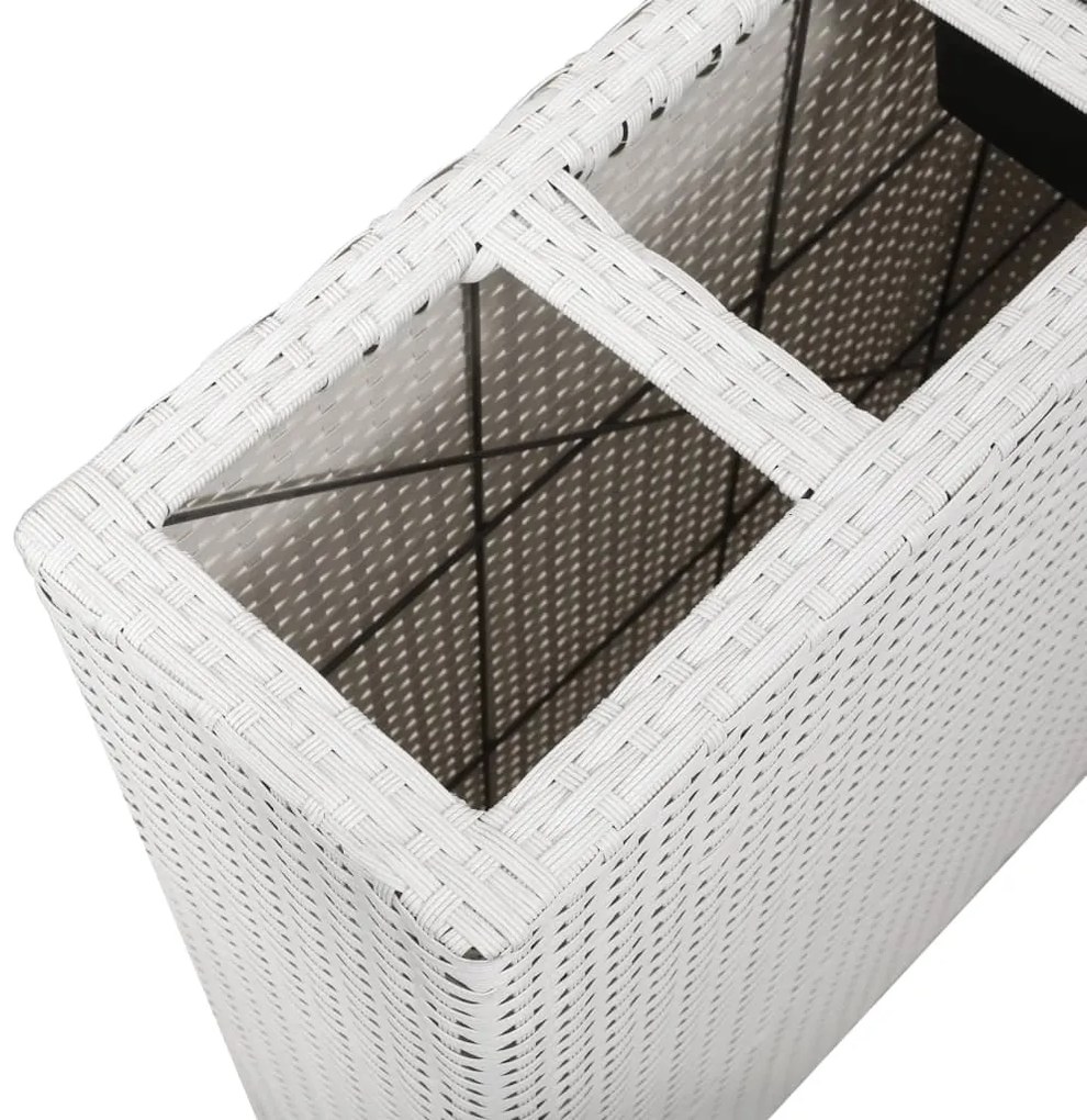 Floreiras de jardim com 4 vasos 2 pcs vime PE branco