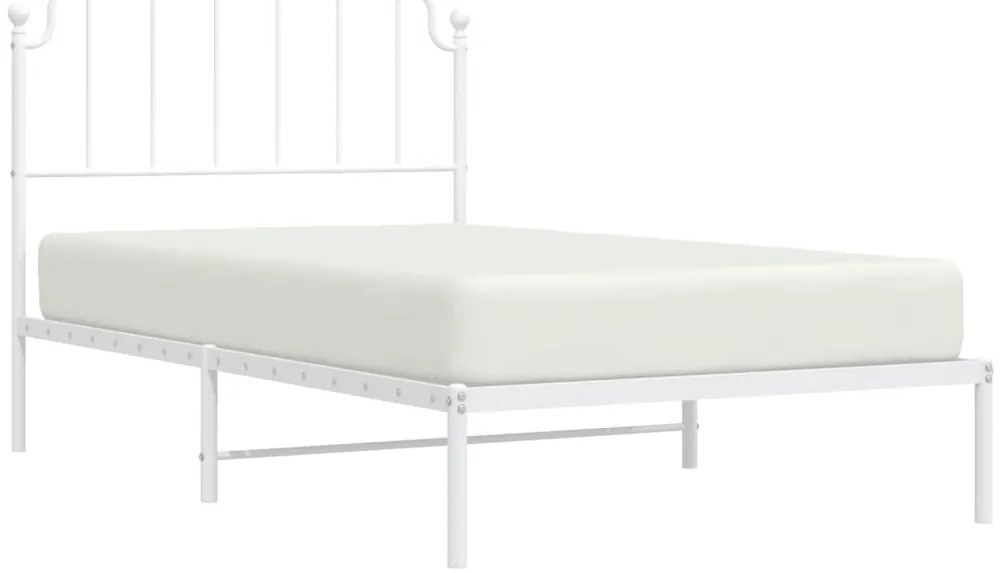 Estrutura de cama em metal com cabeceira 107x203 cm branco