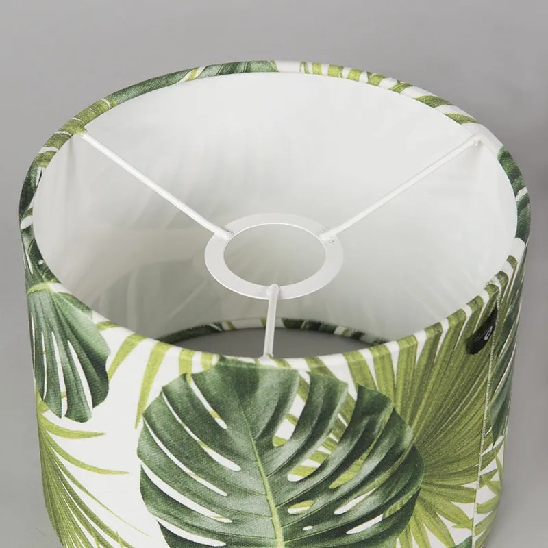 Abajur de algodão com design de folha redondo 20/20/15 - Leaf Moderno