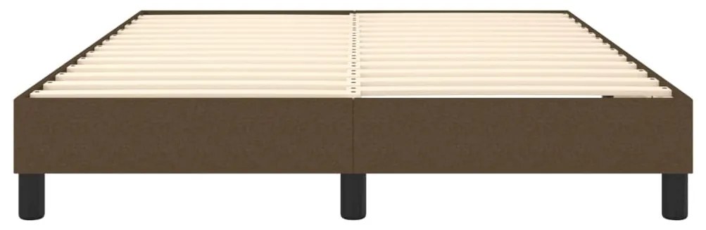 Estrutura de cama sem colchão 140x190 cm tecido castanho-escuro