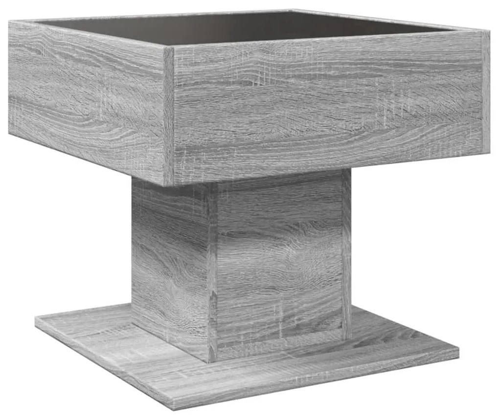 Mesa de centro c/ LEDs 50x50x45 madeira processada