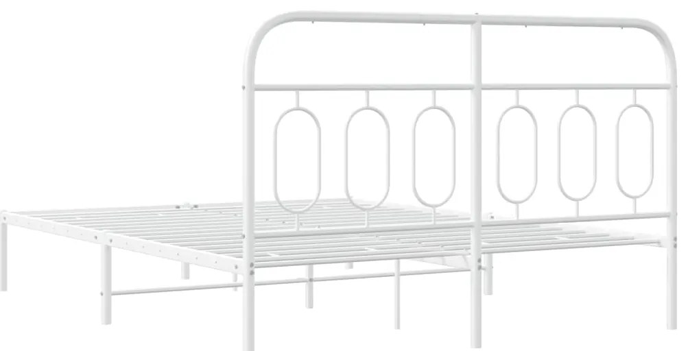 Estrutura de cama com cabeceira 135x190 cm metal branco