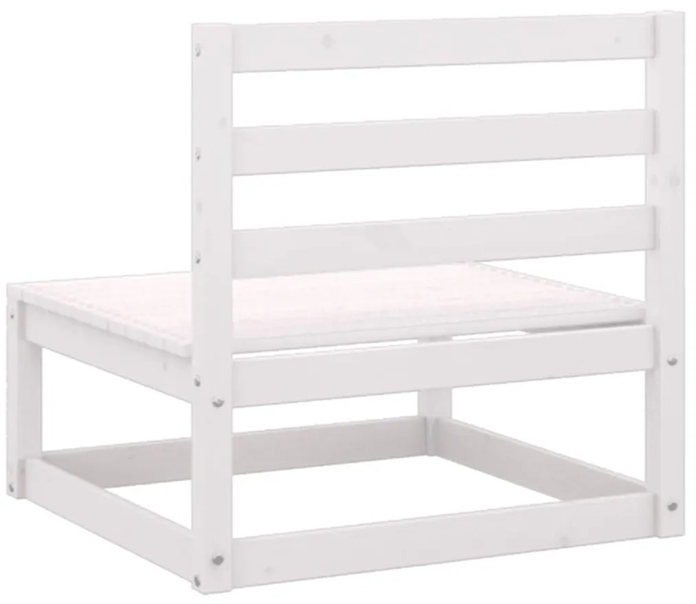2 pcs conj. lounge de jardim c/ almofadões pinho maciço branco