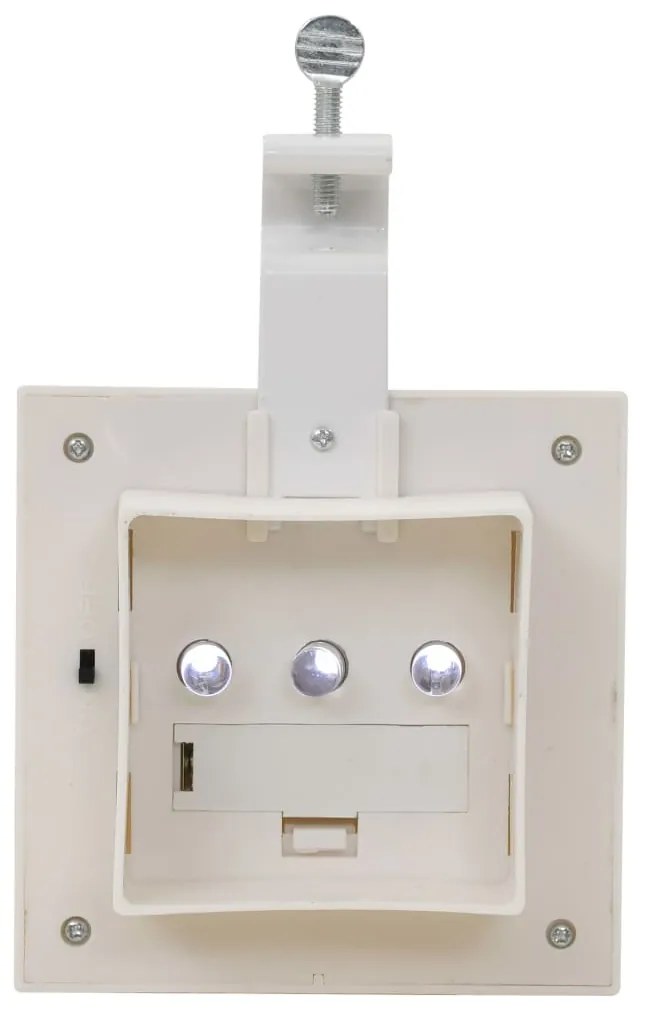 Candeeiro de exterior solar LED 12 pcs branco quadrado 12 cm