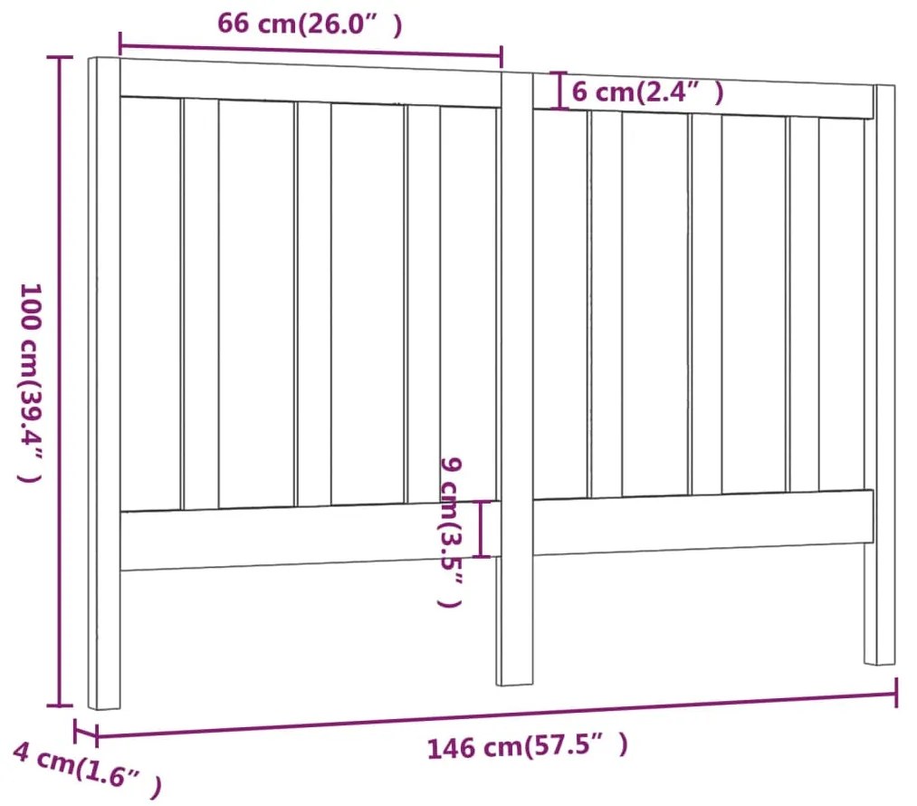 Cabeceira de cama 146x4x100 cm pinho maciço branco