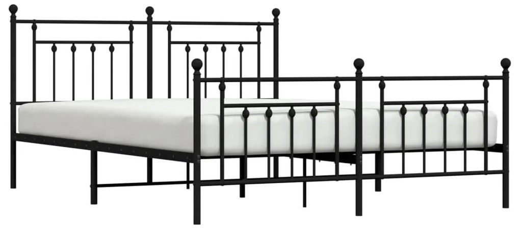 Estrutura de cama sem colchão com pés 160x200 cm preto